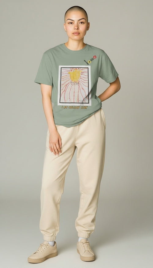 I AM YELLOW LION GREEN TEE SHIRT