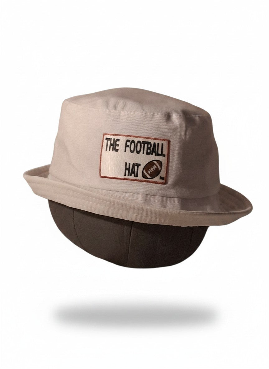 white bucket hat