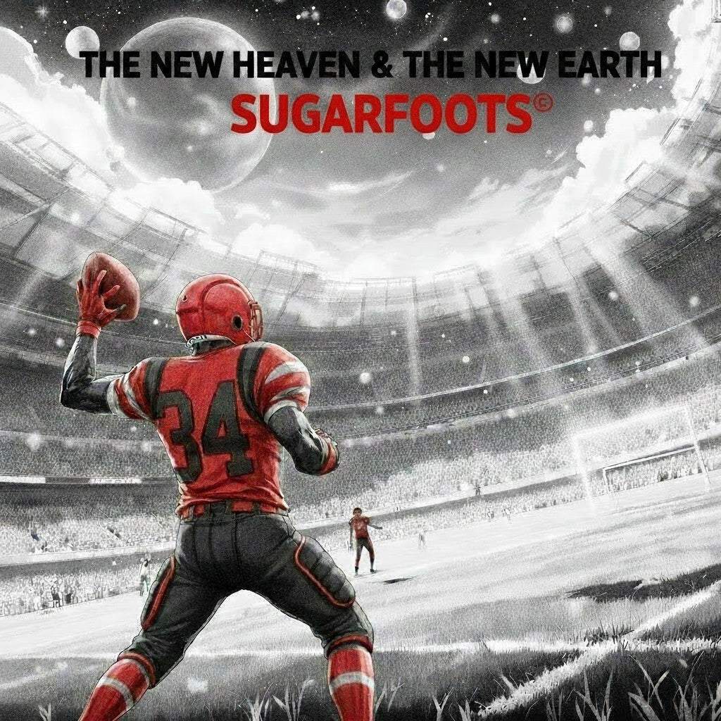 Art prompted by Eddie Wyatt Jr. THE NEW HEAVEN & THE NEW EARTH FOOTBALL TEAM named 'SUGARFOOT.'